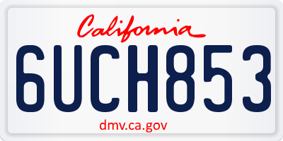 CA license plate 6UCH853