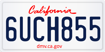 CA license plate 6UCH855
