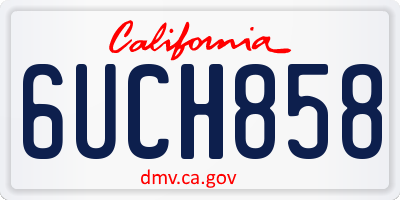 CA license plate 6UCH858