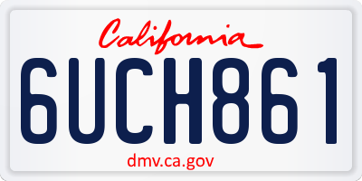 CA license plate 6UCH861
