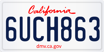 CA license plate 6UCH863