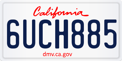 CA license plate 6UCH885