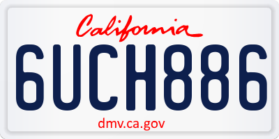 CA license plate 6UCH886