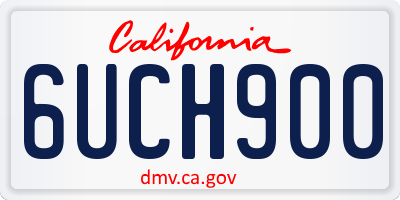 CA license plate 6UCH900
