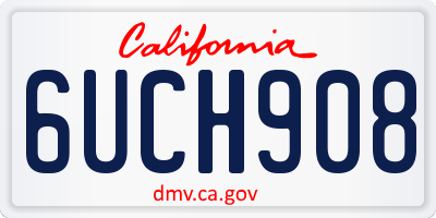 CA license plate 6UCH908