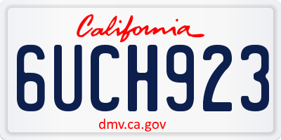 CA license plate 6UCH923