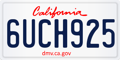 CA license plate 6UCH925