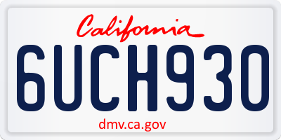 CA license plate 6UCH930