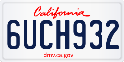 CA license plate 6UCH932