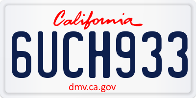 CA license plate 6UCH933