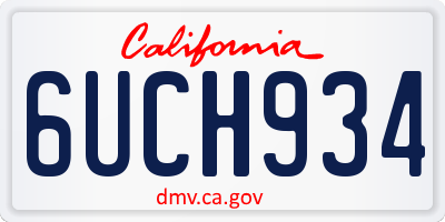 CA license plate 6UCH934