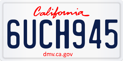 CA license plate 6UCH945