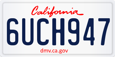 CA license plate 6UCH947