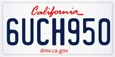 CA license plate 6UCH950