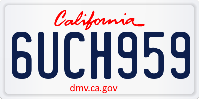 CA license plate 6UCH959