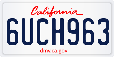 CA license plate 6UCH963
