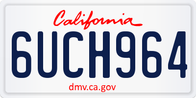 CA license plate 6UCH964