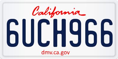 CA license plate 6UCH966