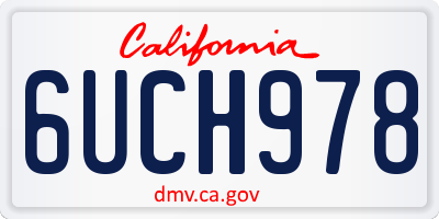 CA license plate 6UCH978