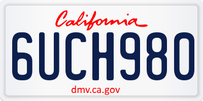 CA license plate 6UCH980