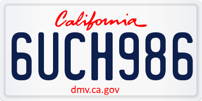 CA license plate 6UCH986