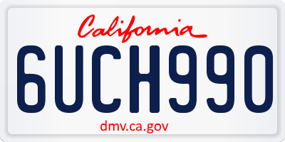 CA license plate 6UCH990