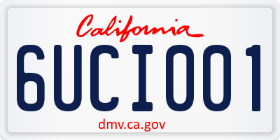 CA license plate 6UCI001