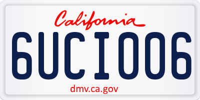 CA license plate 6UCI006