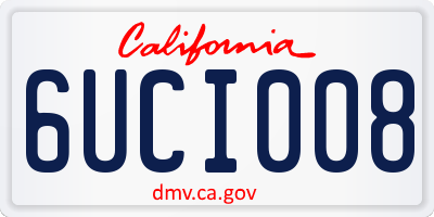 CA license plate 6UCI008