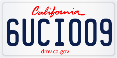 CA license plate 6UCI009