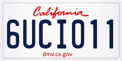 CA license plate 6UCI011
