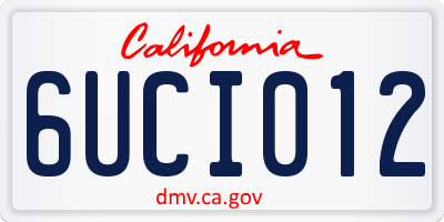 CA license plate 6UCI012