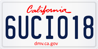 CA license plate 6UCI018