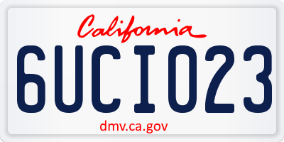 CA license plate 6UCI023