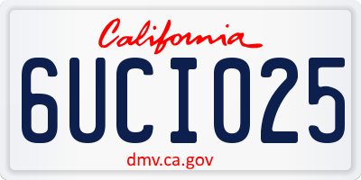 CA license plate 6UCI025