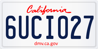 CA license plate 6UCI027
