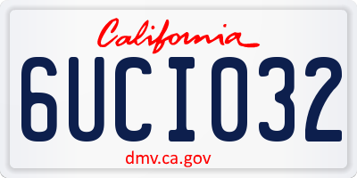 CA license plate 6UCI032