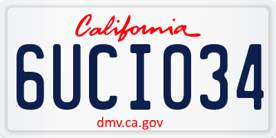 CA license plate 6UCI034