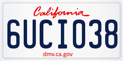 CA license plate 6UCI038
