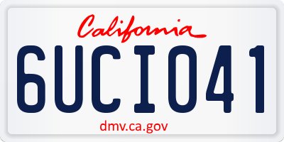 CA license plate 6UCI041