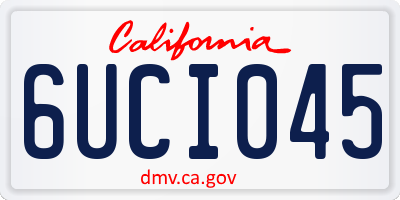 CA license plate 6UCI045