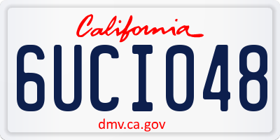CA license plate 6UCI048