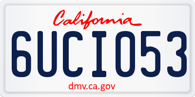 CA license plate 6UCI053