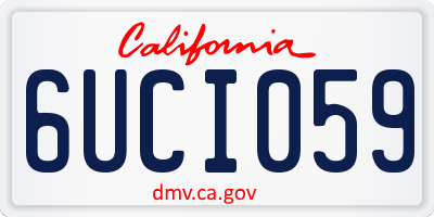 CA license plate 6UCI059