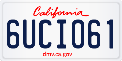 CA license plate 6UCI061