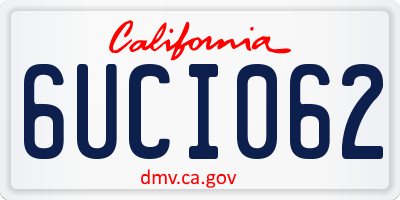 CA license plate 6UCI062