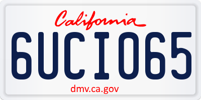CA license plate 6UCI065