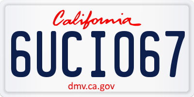 CA license plate 6UCI067