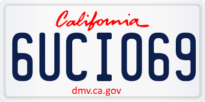 CA license plate 6UCI069