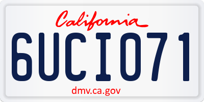 CA license plate 6UCI071